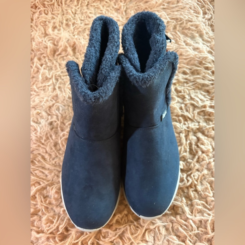 Cozy Navy Ankle Boots
